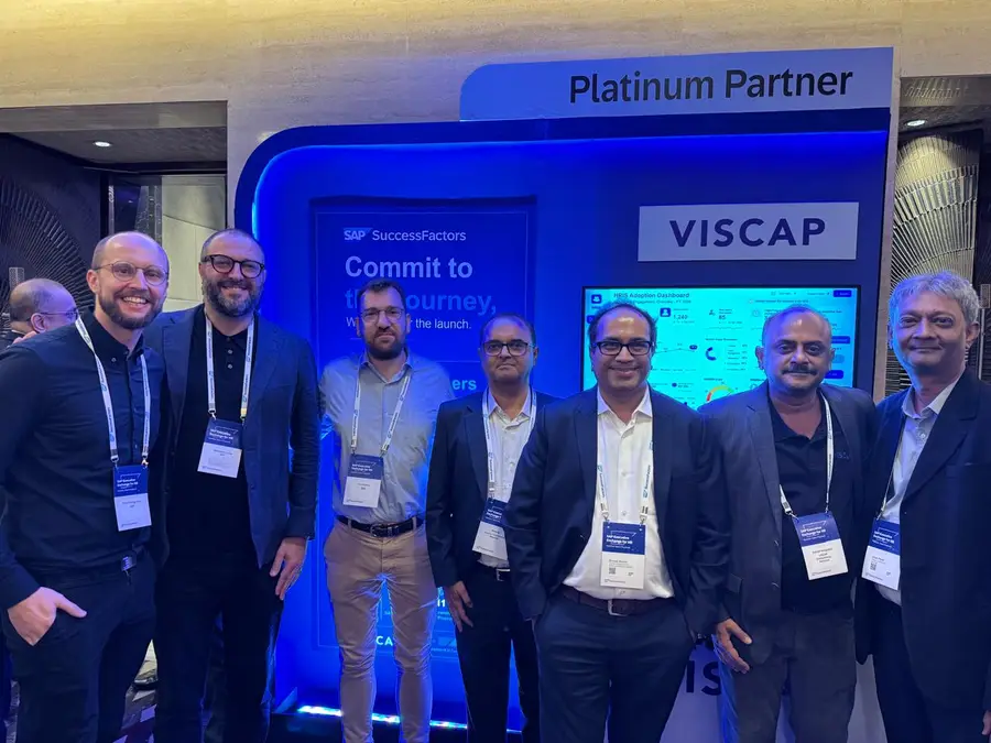 The VISCAP, SAP and SmartRecruiters teams together at the VISCAP stand.
