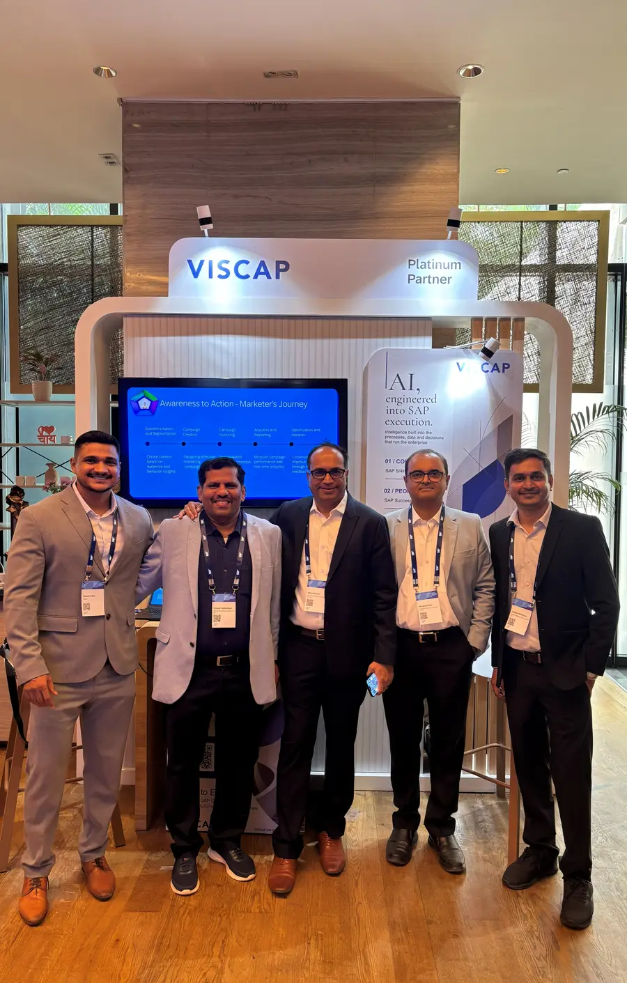 Five members of the VISCAP team at the VISCAP stand.