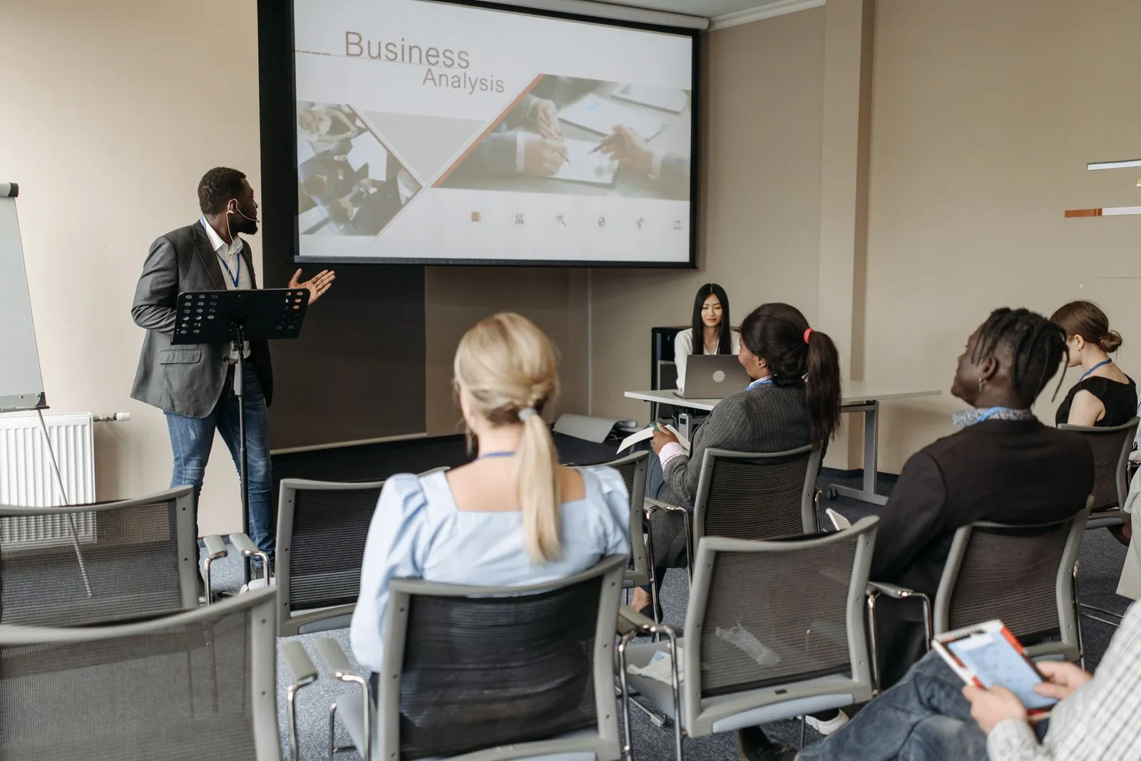 Colleagues in a workplace training session